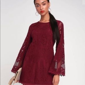 NWT maroon lace dress from LuLus